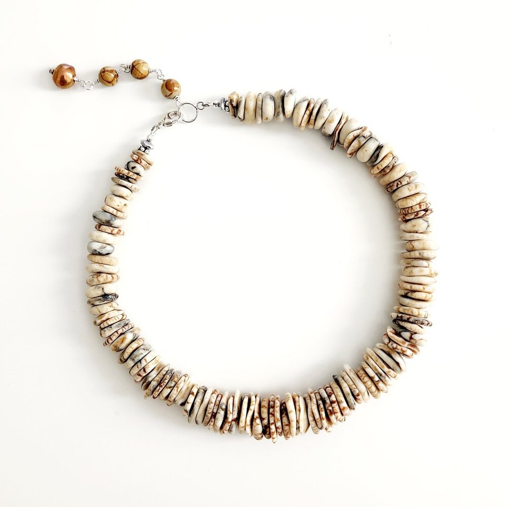 "PUKA" PEACH MAGNESITE NECKLACE